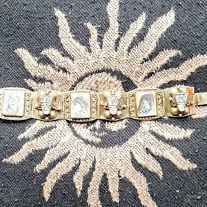 Vintage Taxco Sterling Silver & Abalone Bracelet